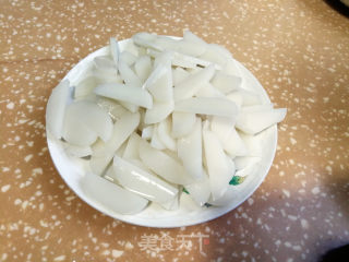 肉丝包心菜炒年糕的做法步调：2
