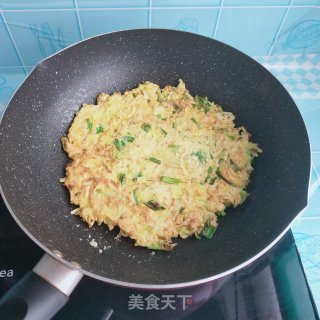 包菜蒜苗鸡蛋饼的做法步调：8