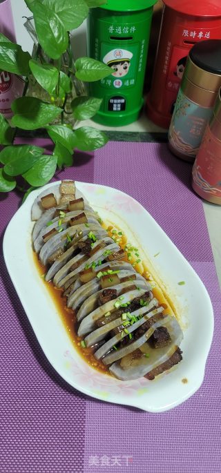 腊肉蒸芋头的做法步调：8