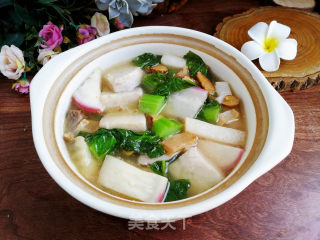 咸肉喷鼻香
芋萝卜煲的做法步伐
：9