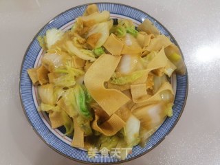 利剑菜烧豆皮的做法步调：7