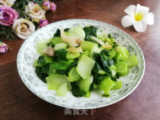 咸肉炒青菜的做法步调：7