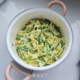 包菜蒜苗鸡蛋饼的做法步调：6