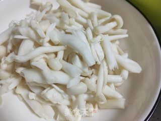 鸡丝海陈菇炒油菜的做法步调：3