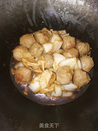 牛肉丸烧利剑菜的做法步调：6