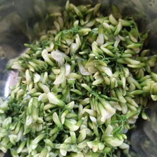 五花肉炒槐花的做法步调：2