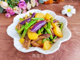 茄子土豆烧豆角的做法步调：10