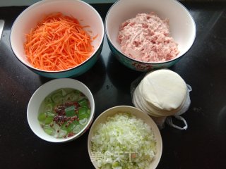 胡萝卜猪肉火饺的做法步调：1