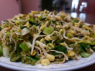喷鼻香
葱炒绿豆芽
的做法步伐
：6