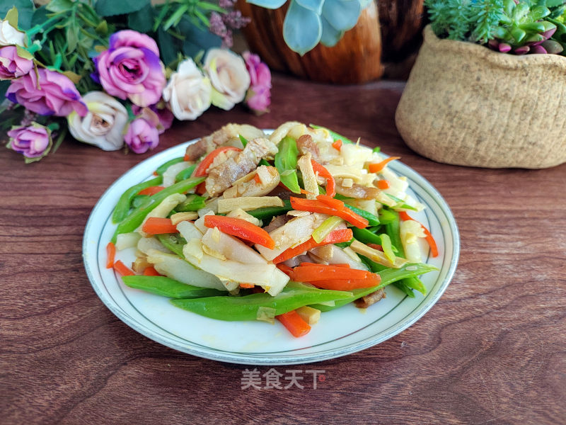 咸肉四时豆炒年糕的做法
