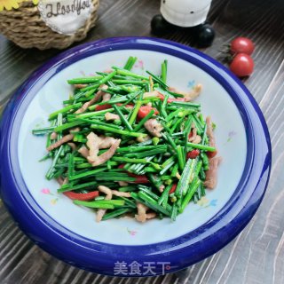 韭苔炒肉丝的做法步调：13