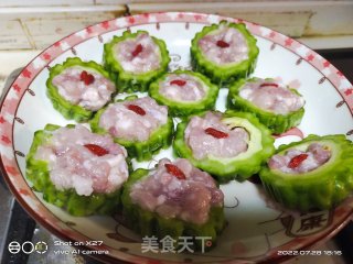 浑蒸苦瓜酿肉的做法步调：3
