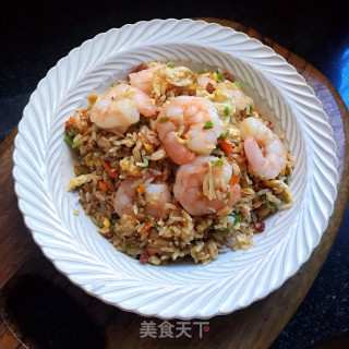 青椒虾仁炒饭的做法步调：13