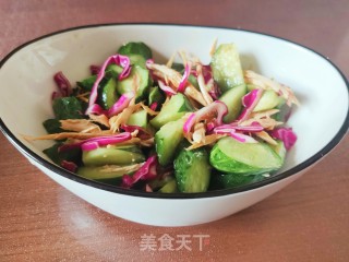 黄瓜拌鸡丝的做法步调：8