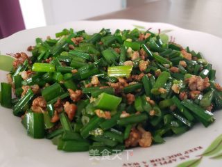 韭苔炒肉沫的做法步调：6
