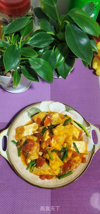 番茄烧客家豆腐的做法步调：12