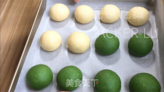 单色椰蓉餐包，柔嫩推丝，浓浓椰喷鼻，清爽抹茶，好吃得停没有下去！的做法步调：21