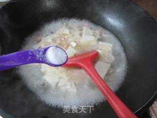 虾仁肉终豆腐羹的做法步调：6