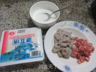 虾仁肉终豆腐羹的做法步调：1