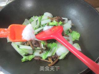 茶树菇炒五号菜的做法步调：9