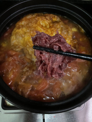 番茄炸蛋牛肉锅的做法步调：10