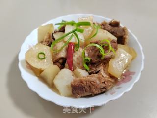 萝卜焖鸭肉的做法步调：8