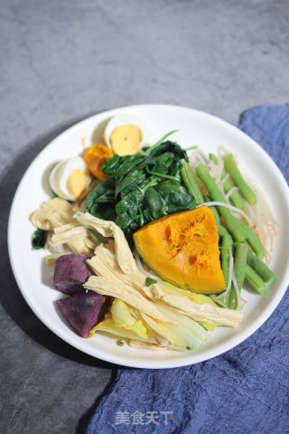 紫薯北瓜拌青菜的做法步调：7