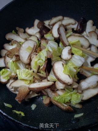 猪肉利剑菜炒喷鼻菇的做法步调：8