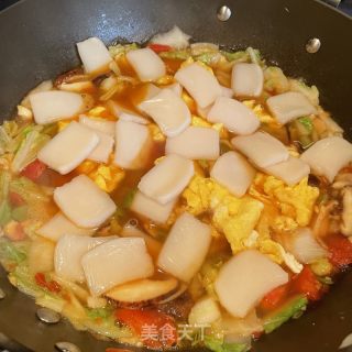 利剑菜鸡蛋烩年糕的做法步调：10