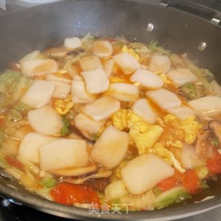 利剑菜鸡蛋烩年糕的做法步调：11