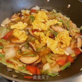利剑菜鸡蛋烩年糕的做法步调：9