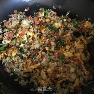 中婆菜炒饭的做法步调：8