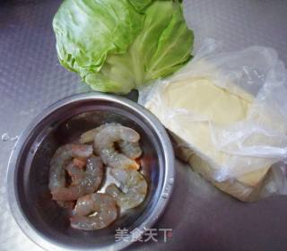 洋利剑菜炒虾仁豆腐的做法步调：1