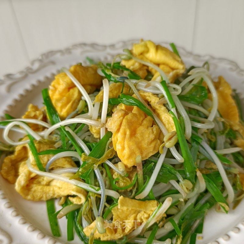 韭菜鸡蛋炒芽菜的做法
