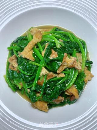 菠菜炒鸡蛋的做法步调：12