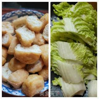黄豆酱烧利剑菜油豆腐的做法步调：4