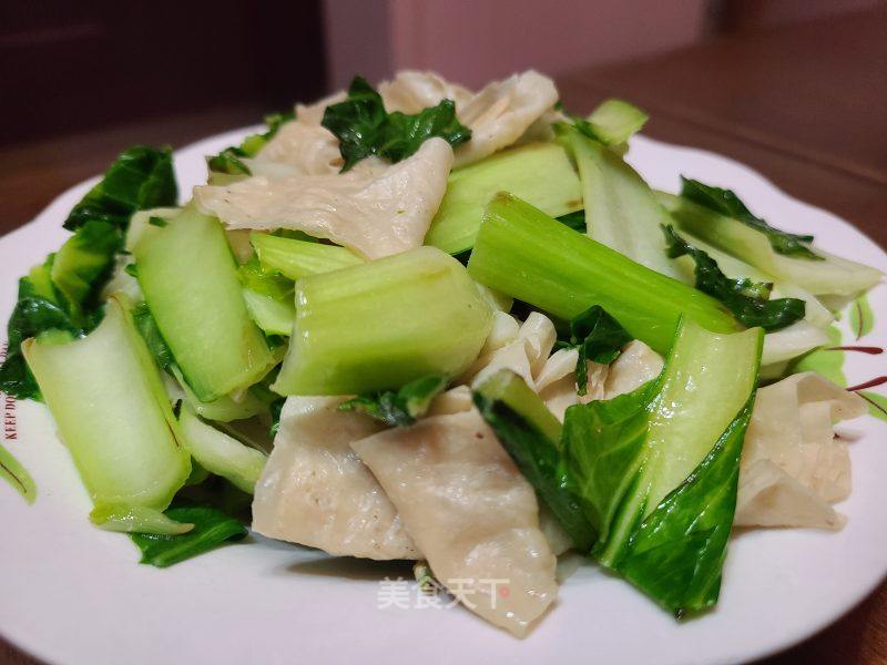青菜炒干豆皮的做法