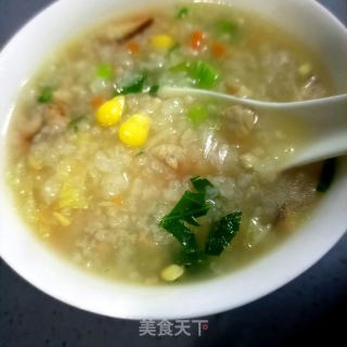 肉丁时蔬玉米粥的做法步调：18