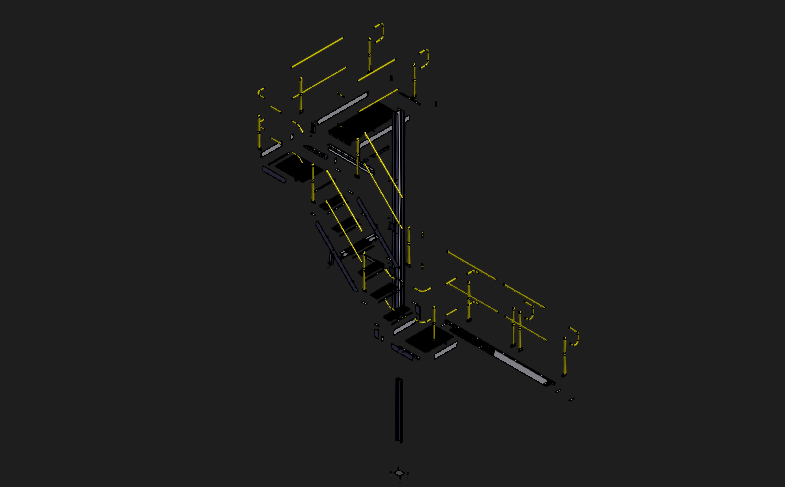 [机械工程]高架工业厂房室外楼梯3D数模图纸 | 装配插图2-泛设计