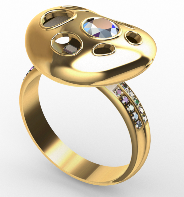 [3D]心型戒指模型 | 戒指设计 | 珠宝设计 | 铰链结构插图2-泛设计