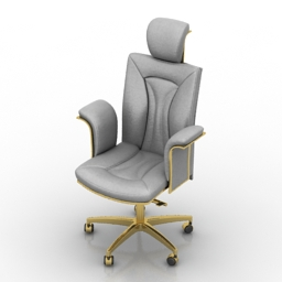 [3D]书房办公椅电脑椅皮艺升降旋转椅3D模型插图-泛设计