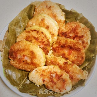 煎绿豆粽的做法步调：3