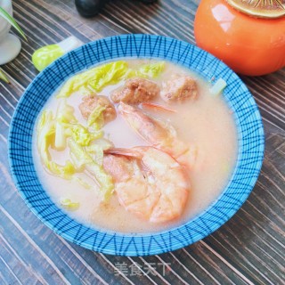 利剑菜年夜虾汤的做法步调：9