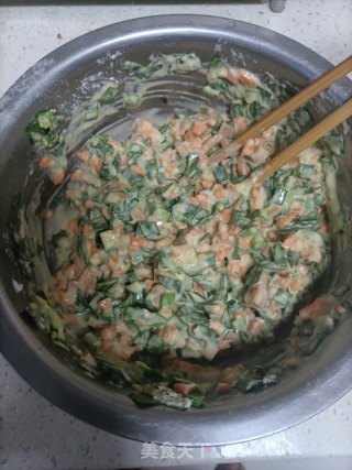 韭菜鸡蛋饼的做法步调：8