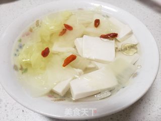 利剑菜豆腐汤的做法步调：5