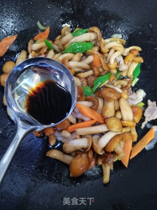 滑子蘑炒肉的做法步调：8