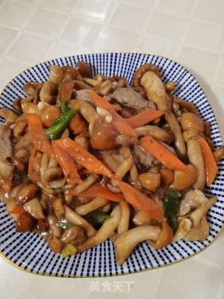 滑子蘑炒肉的做法步伐
：13