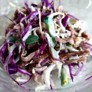 利剑菜苦蓝拌驴肉的做法步调：11