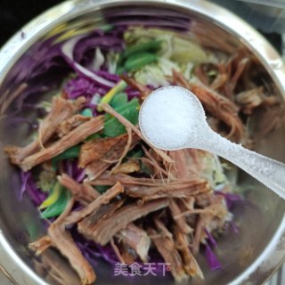 利剑菜苦蓝拌驴肉的做法步调：8