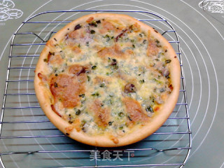 葱喷鼻芥终腊肉披萨的做法步调：17